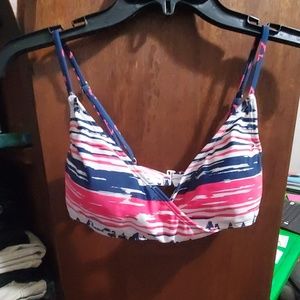 Red, white, and blue bikini top